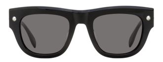 Alexander McQueen AM0425S Stud Hinge Rectangular Sunglasses - Black