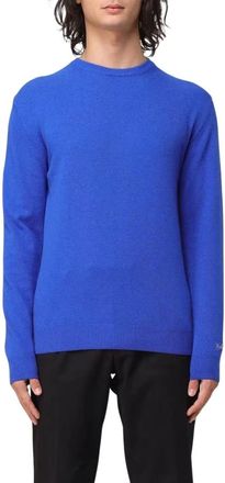 Woolrich Jersey de lana con cuello redondo - Knitwear - Hombre - Azul - M
