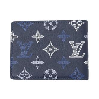 Louis Vuitton Pre-owned Monogram Shadow Portemonnee (bi-fold) - Heren - Pre-owned - Blauw - Maat: ONE Size