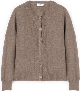 Motivi 100% Cashmere Gebreid Vest - Dames - Cashmere truien - Beige - XS - Nylon - Truien & Vesten