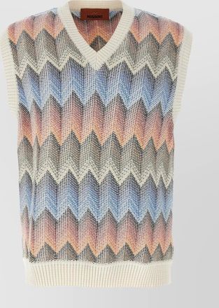 Missoni zigzag pattern sleeveless v-neck vest