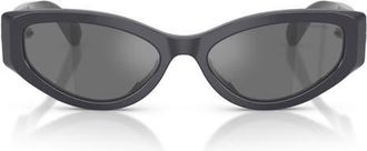 Swarovski 55mm Cat Eye Sunglasses in Dark Grey /Grey Mirror Black at Nordstrom