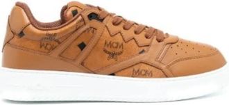 MCM Neo Derby Visetos Sneakers - Heren - Sneakers - Bruin - 40 EU - Polyester - Schoenen