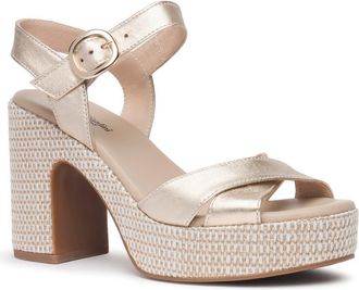 Nero Giardini Ankle Strap Platform Sandal in Gold at Nordstrom, Size 11Us