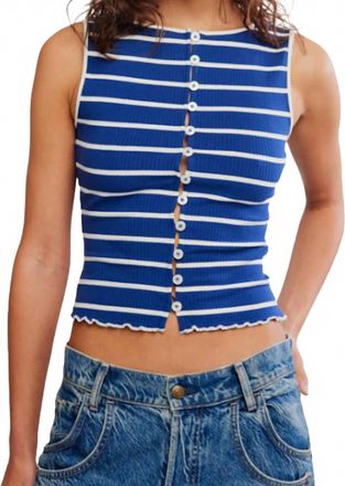 Free People Tilly Striped Tank In Navy Combo