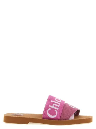 Chlo&eacute; Pink Logo Sandals