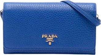 Prada Pre-owned Vintage Crossbody Bag - Dames - Vintage Schoudertas - Blauw - ONE Size - Leer - Vintage