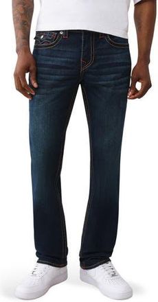 True Religion Ricky Big T Flap Straight Jeans in Dark Mahogany Wood Wash at Nordstrom Rack, Size 33 X 34