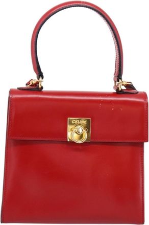 Celine Handbag Leather Red Leather Handbag (Pre-Owned)