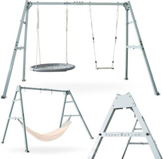 OEM &Aacute;rea De Juegos 3 En 1 - Hypermotion - 295x191x192 Cm - Nido De P&aacute;jaro, Hamaca Y Columpio - Cap. 180 Kg - Acero Termolacado