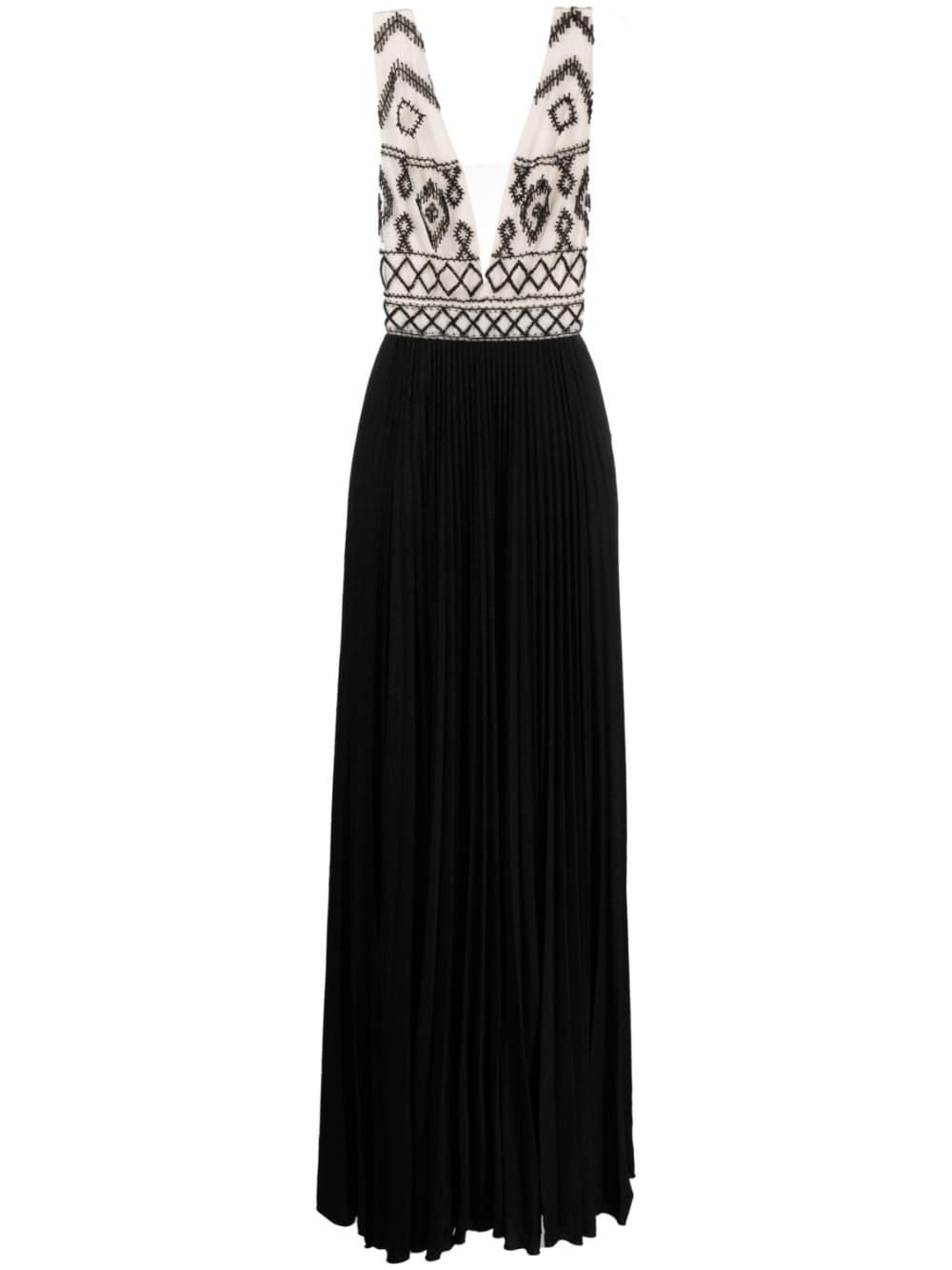 パーティードレス RED CARPET DRESS IN LUREX JERSEY WITH EMBROIDERED FLOWER Elisabetta Franchi Red Carpet Lurex Jersey Dress With