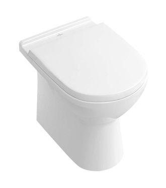 Villeroy & Boch O.novo, Inodoro Washdown, 360 X 560 Mm, Modelo Autoportante, Para Instalaci&oacute;n Cerca De La Pared, Salida Horizontal, Salida Vertical Posible Con Codo V