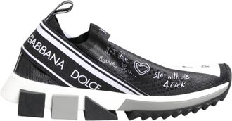 Dolce & Gabbana Black White Sorrento Low Top Sneakers Womens Shoes
