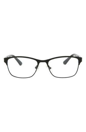 Alexander McQueen 49mm Core Rectangle Optical Glasses in Black Black Transparent at Nordstrom Rack