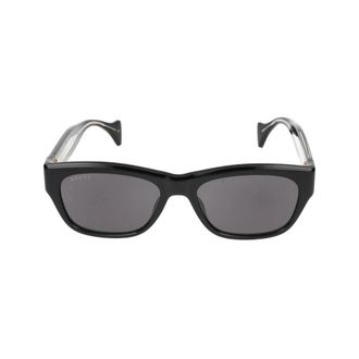 Gucci Zwart Grijs Zonnebril Gg 1706S Stijl - Heren - Zonnebrillen - Zwart - 55 MM - Accessoires