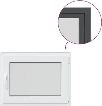 vidaXL Vidaxl - Ventana De S&oacute;tano risor 80x70 Cm Oscilobatiente Din Derecha Antracita