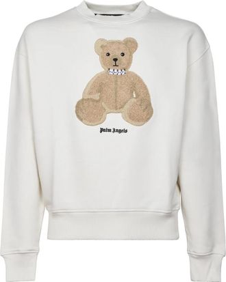 Palm Angels Bear Sweatshirt - Heren - Sweatshirts - Wit - XS - Katoen - Hoodies & sweatvesten