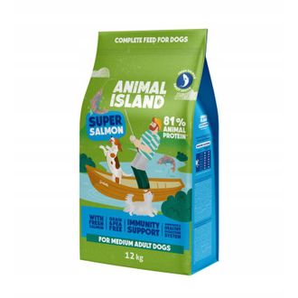 OEM Alimento Seco Para Perros Animal Island Premium Con Salm&oacute;n 12 Kg