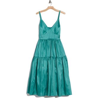 Hutch Belted Bustier Tiered Dress in Teal at Nordstrom Rack, Size 20W