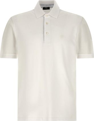 Etro White Embroidery Logo Polo