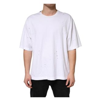 Dolce & Gabbana T-Shirts, male, White, Size: XL Crewneck Short Sleeve T-Shirt