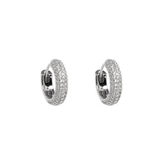Kate Spade New York Brilliant Statements Pave Mini Huggies - Dames - Oorbellen - Grijs - ONE Size - Accessoires