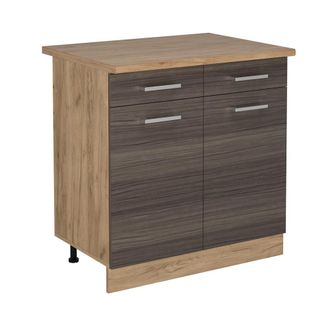 Vicco Mueble Bajo De Cocina R-line, Gris Noble, 80 Cm, Et Roble