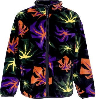 HUF Plant Patroon Sherpa Rits Jas - Heren - Vesten met rits - Veelkleurig - M - Polyester - Hoodies & sweatvesten