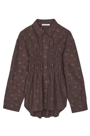 Cecilie Bahnsen Ditsy Floral Jacquard Long-Sleeved Shirt With Fitted Silhouette