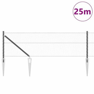 Berkfield Home Hexagon Fence Grey 0.6x25 m Steel