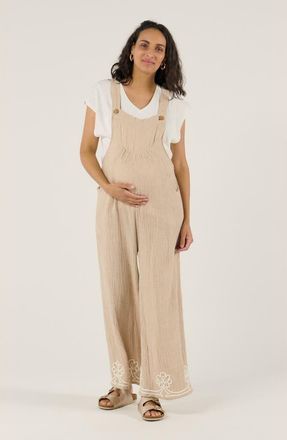 Cache Coeur Maternity and Nursing Dungaree Yael in Beige at Nordstrom, Size Xx-Large