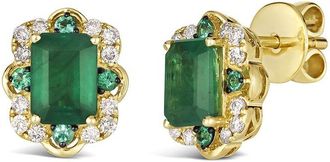 Le Vian 14K 1.78 Ct. Tw. Diamond & Emerald Stud Earrings
