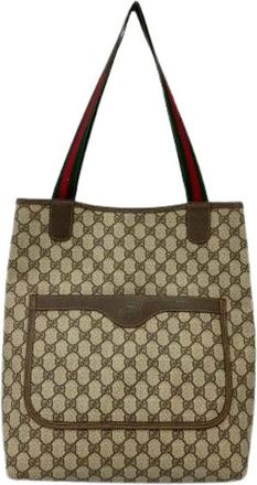 Gucci Pre-owned Tote Bags, male, Multicolor, Size: ONE SIZE Pre-owned GG Leather Tote Bag