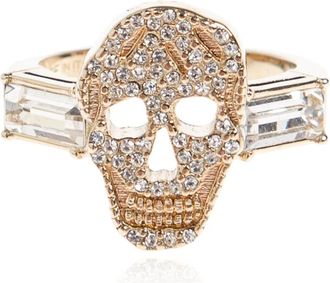 Alexander McQueen Ring Met Sprankelende Kristallen - Dames - Ringen - Geel - 50 MM - Accessoires