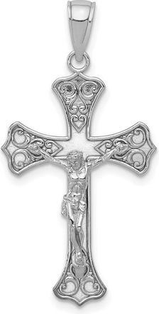 Diamond2Deal 14K White Gold Crucifix Pendant