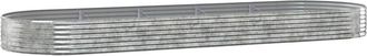 vidaXL Garden Raised Bed Galvanised Steel 450x140x36 cm Silver Vidaxl