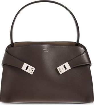 Ferragamo Hug Medium Bag - Dames - Handtassen - Bruin - ONE Size - Leer - Tassen