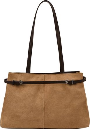 Generic Faux Suede Tote Bag Vintage Hobo Handbag Large Shoulder Bag for Women (Khaki)