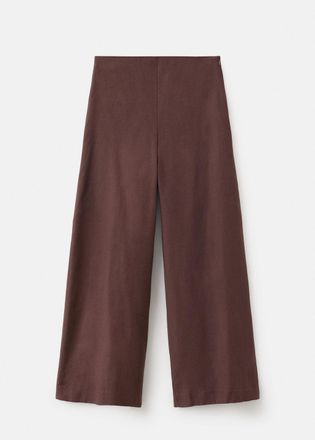 Mango Pantaloni diritti lino cioccolato - Donna - 40 - MANGO