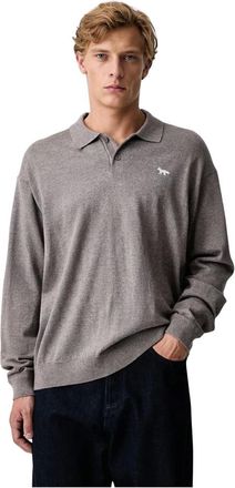 Maison Kitsun&eacute; Pullover Profile Fox - - Knitwear - Uomo - Beige - M