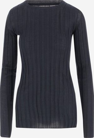 Carven gerippte Wolle und Seidenpullover
