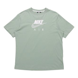 Nike (WMNS) Nike Air Logo Casual Sports Short Sleeve Green CZ8615-006