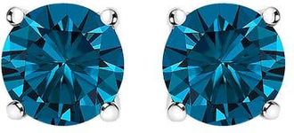 House of Brilliance 14K Gold 3.00 Cttw Blue Lab Grown Diamond Stud Earrings in White at Nordstrom