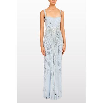 Jenny Packham Chrissy Sequin-Embellished Dress in Silver Lake at Nordstrom, Size 10 Uk