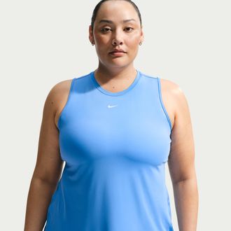 Nike Womens One Classic Dri-FIT Tank Top (Plus Size) in Blue | FN2810-413
