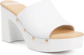 Rag & Co. Drew Recycled Leather Platform Sandal in White at Nordstrom Rack, Size 10
