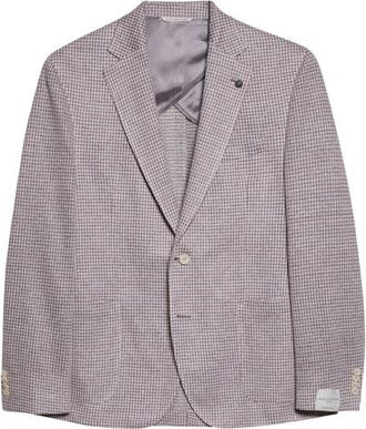 Jack Victor Hampton Knit Houndstooth Sportcoat in Mauve at Nordstrom, Size 40Regular