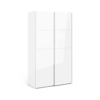 Dmora Dmora - Armario 2 Puertas Adria, Muebles De Dormitorio, Vestidor, Armario De Ropa, 122x62 H220 Cm, Blanco Brillante