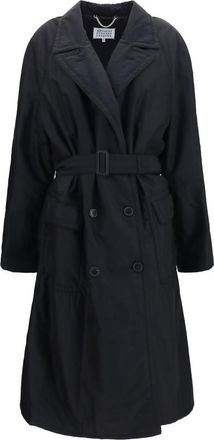 Maison Margiela Black Notched Lapel Trench Coat