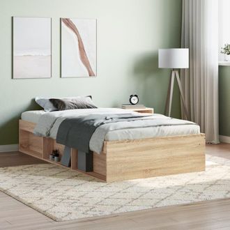 Berkfield Home Bed Frame Sonoma Oak 90x190 cm Single in Brown